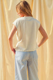 Edie  Waist Detailed Cap Sleeve Top