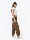 High Rise Floral Print Barrel Jeans