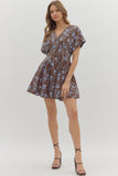 Christina Floral Pleated Flare Dress