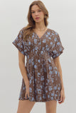 Christina Floral Pleated Flare Dress