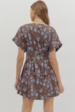 Christina Floral Pleated Flare Dress