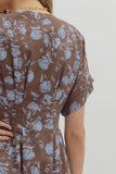 Christina Floral Pleated Flare Dress