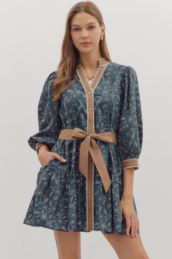 Bethany Floral Tie Waist Dress