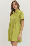 Yvonne Pintuck Detail Shirt Dress