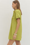 Yvonne Pintuck Detail Shirt Dress