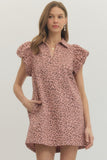 Christie Animal Print Flutter Sleeve Dress
