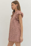 Christie Animal Print Flutter Sleeve Dress
