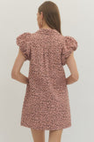 Christie Animal Print Flutter Sleeve Dress