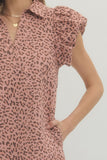 Christie Animal Print Flutter Sleeve Dress
