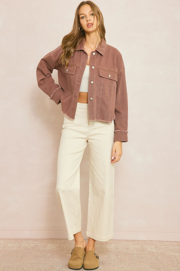 Nicola Fringe Detail Dyed Denim Jacket