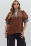 Sarah Short Bubble Sleeve Blouse