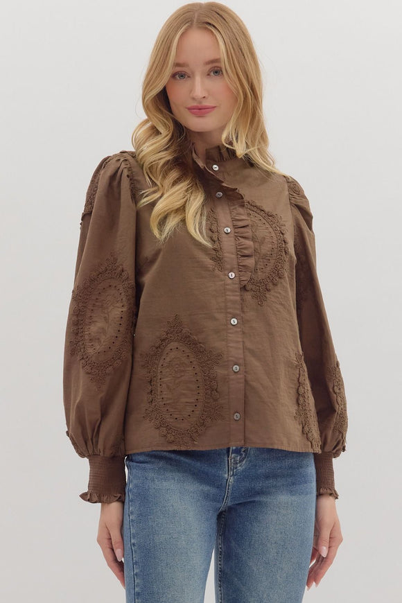 Parker Embroidered Applique Button Down