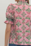 Yvonne Floral Ruffle V Neck Top