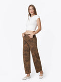 High Rise Floral Print Barrel Jeans