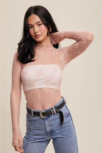 Colby Sheer Lace Long Sleeve Top