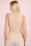 Lacey Striped Button Front Tank Top