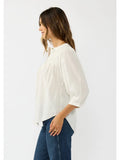 Sienna Pintuck & Lace Button Down