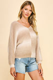 Eloise Fuzzy V Neck Pullover Sweater