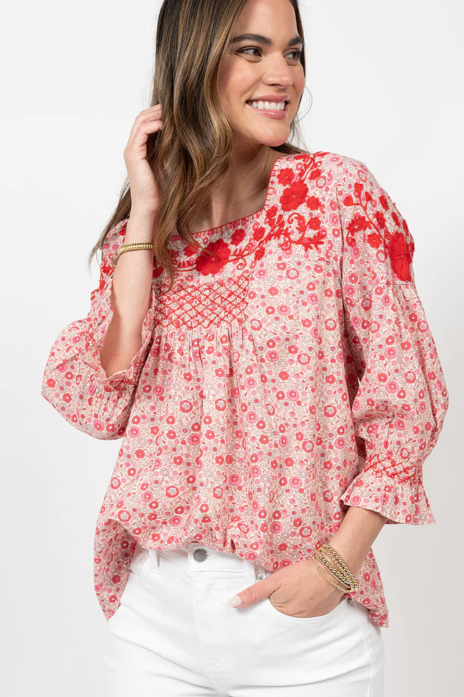 Floral Embroidered Top – Buda's Red Door