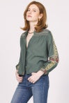 Makenna Embroidered Button Down Blouse