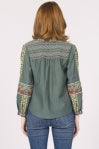 Makenna Embroidered Button Down Blouse