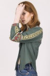 Makenna Embroidered Button Down Blouse