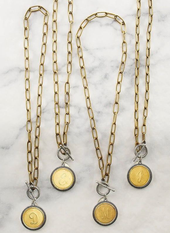 Reese Initial Toggle Necklace