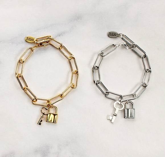 Padlock & Key Chain Bracelet