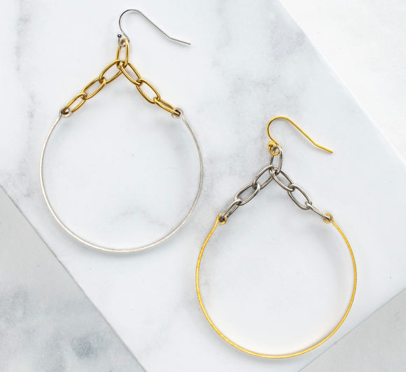 Paper Clip Chain Hoops
