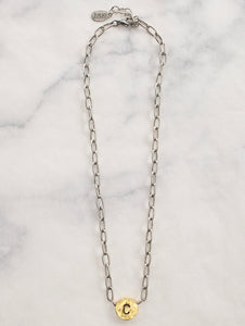 Katana Silver Chain Initial Necklace
