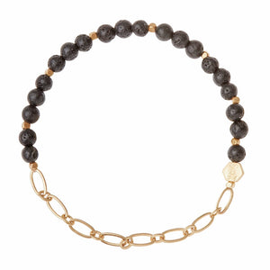Mini Stone w/Chain Stacking Bracelet
