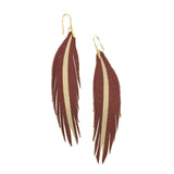Short Leather Feather Earring