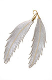 Short Leather Feather Earring